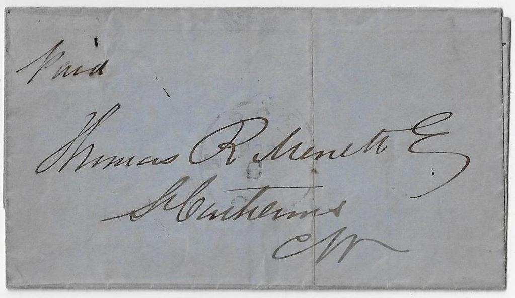 Item 283-45 Moinier s Mercantile Linen Post 1858, stampless