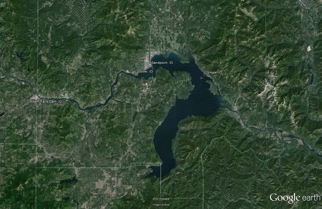 Lake Pend Oreille Dover is location of channel restriction.