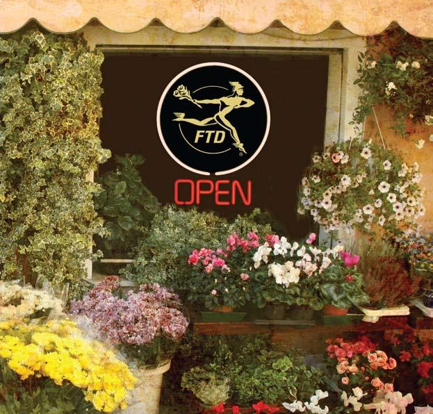 Deorte your shop with open house theme blloons Give wy items like the FTD 2010 lenr, imprinte with your shop etils Attrt ustomers into your shop with the FTD logo neon open sign Showse esigns with