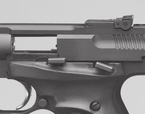 THE MAGAZINE SAFETY IS A MECHANICAL SAFETY DEVICE. LIKE ANY MECHANICAL DEVICE, IT MAY FAIL. ALWAYS KEEP THE SAFETY IN THE ON SAFE POSITION AND THE MUZZLE POINTED IN A SAFE DIRECTION.