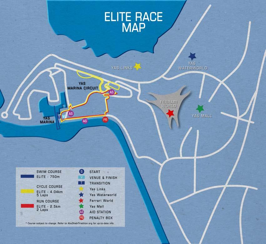 INFORMATION ABOUT THE FIELD OF PLAY (FOP) 11 START The start area is in front of the Yas Viceroy Hotel at the Yas Marina. Athletes will start from a pontoon (0.