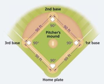 Use the diagram to answer Questions A C. A. How far must Horace throw the baseball to get Sally out at second base? Explain. 1.