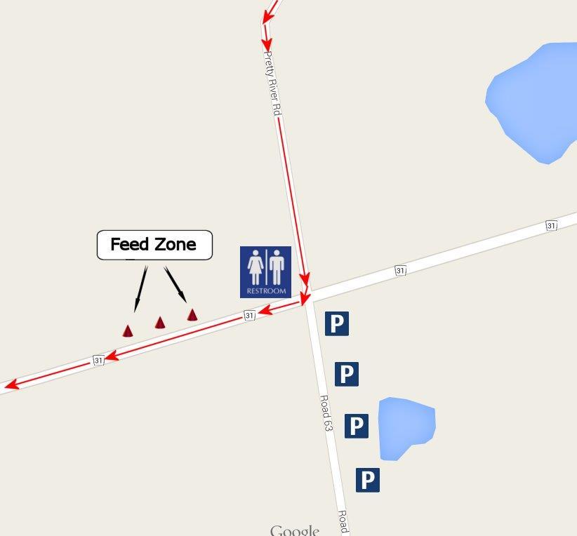 Grey County Road Race: Feed Zones Feed Zone 1 is located just after the