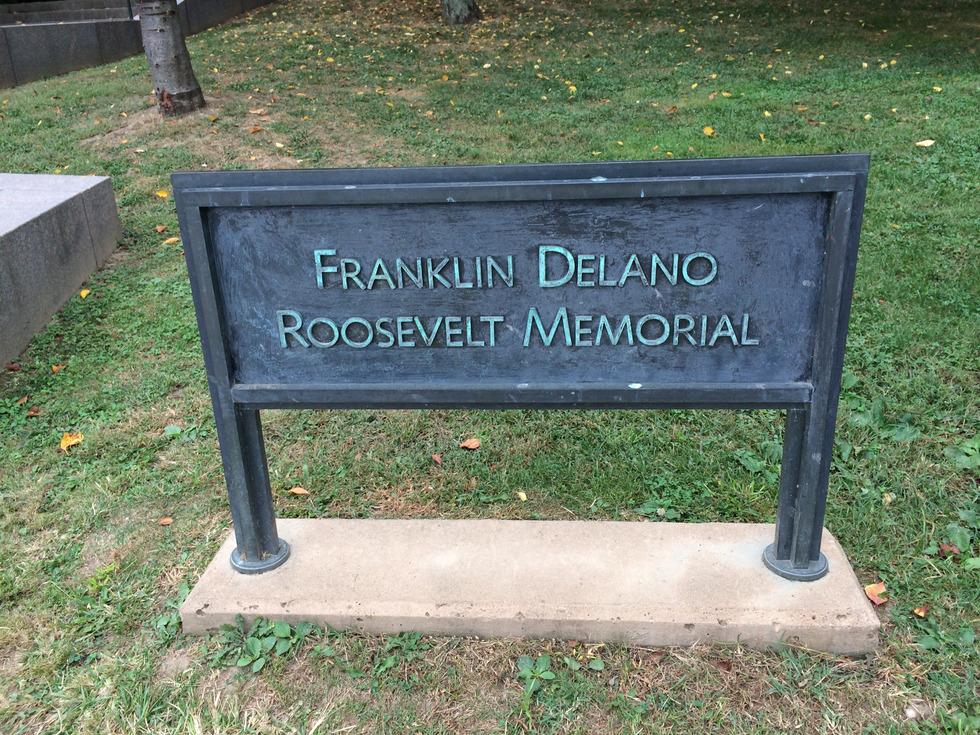 There are several memorials along the pathway.