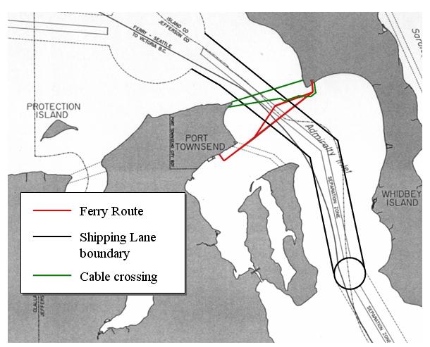 3.4.1.4 Maritime Use The high currents in Admiralty Inlet exist because the relatively narrow, shallow sill regulates the flow into the main basin of Puget Sound.