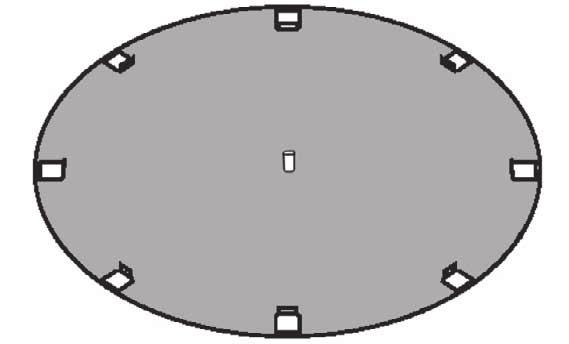 2 1. Lay out bottom plates ASSEMBLING THE POOL BASE A. LAY OUT THE BOTTOM PLATES AND BOTTOM RAILS a. Place the bottom plates equally spaced around the perimeter of your foundation.
