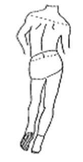 Figure 10: Pelvic drop with lateral flexion towards the stance leg to create an S-curvature in the torso. Image from Phillips et al.
