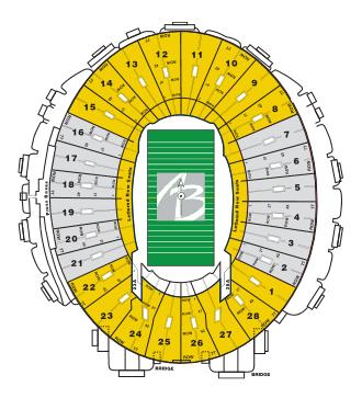 The Rose Bowl Seating Charts We offer three Parade & Game Tours that include tickets to the Rose Bowl Game.