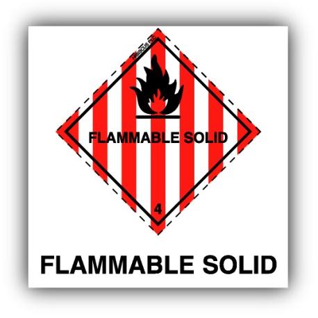 Flammable Solids A solid that is liable to cause fires through friction,