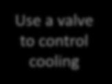 provide cooling Use a valve to control
