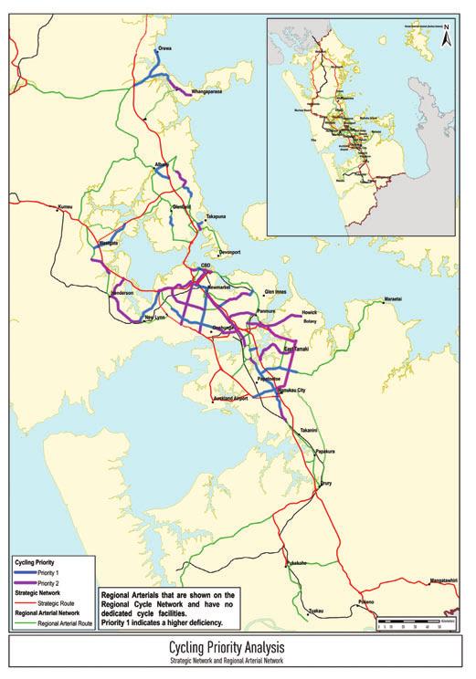 Cycling priority analysis Regional arterials that are shown on the Regional Cycle