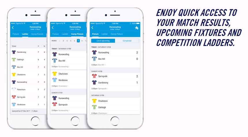 SPORTS TG GAME DAY APP Fixtures & Results