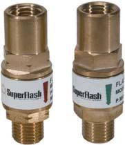 "A" SIZE FOR SMALL APPLICATIONS "A" Size Flashback Arrestors SuperFlash offers flashback arrestors with CGA "A" size connections (3/8-24UNF) for use with HVAC torches and regulators, jewelry,