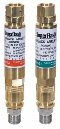 FBA / QC COMBINATIONS Quick Connectors with Flashback Arrestors Quick connector with flashback arrestor models DKSG/D1 (for torches) and the DGNDK/D4 (for regulators) make set up and take down of