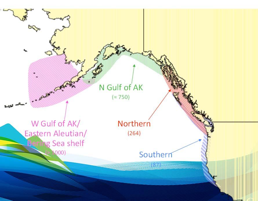 W Gulf of AK/ Eastern Aleutian/ Bering Sea shelf (>