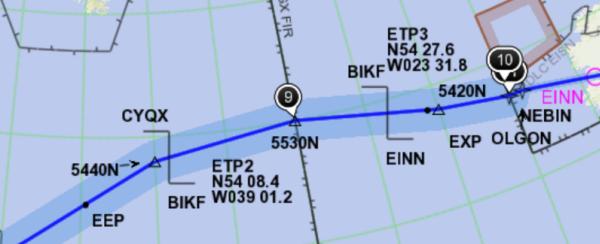 Editing the route If you are loading an ETOPS route from a flight planning system, FliteDeck Pro displays ETOPS route points that are part of the flight.