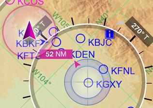 Determining distance with the offset indicator You can use the distance measuring tool to determine the distance between an object on the enroute map and the your current aircraft position.