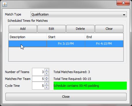 Step 4 Generate Qualification Matches Once all Teams have checked in and entered into the System, it s time to generate Matches and the Match Schedule.