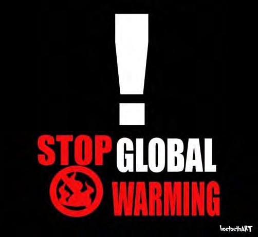Global warming is melting the ice. Climate change is changing the Earth's atmosphere.