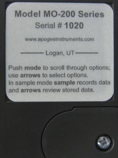 5 SENSOR MODELS Apogee MO-200 oxygen meter covered in this manual is self-contained and comes complete with handheld