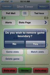 Deleting a Game or Match Boundary Perhaps you mistakenly added a game or match boundary. To delete either of these, touch and hold the screen over the boundary to be removed.