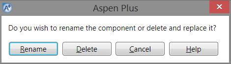 Aspen Plus will retrieve information about each component & also create a Component ID for this simulation. You are free to change these IDs to match your personal desires.