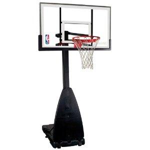 Rust-resistant finish Spalding Portable Basketball System - 54" Aluminum Trim Glass Backboard - $1,029.