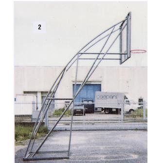 1010.01/02 Outdoor basketball system, fixed. Painted or hot galvanized steel structure diam. mm 40. Projection 160 cm.