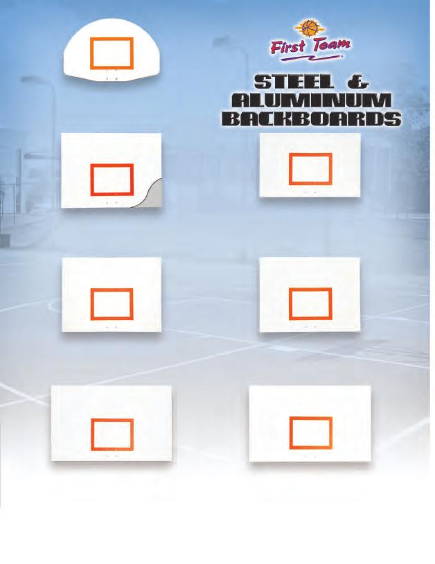 FT270 100% Aluminum Construction 36 x54 Fan-shaped aluminum backboard Cast aluminum design White weather resistant powdercoat Official orange shooters square 10-Year Limited Warranty Approx.