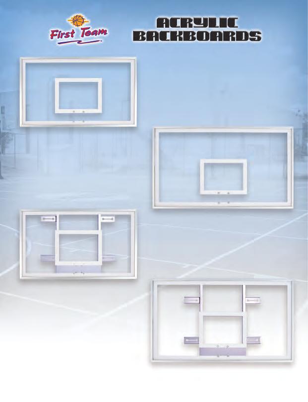 FT220 36 x60 acrylic backboard All weather 1 /2 thick clear acrylic Heavy anodized aluminum framework Warranted on First Team systems only Approx. Shipping Weight: 55 lbs.