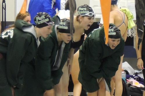 GIRLS SWIMMING & DIVE by Melissa Hoogester Our last dual meet on the road was held at Grafton High School.