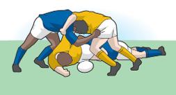 RUCK DEFINITION: ruck is a phase of play where one or more players from each team, who are on their feet, in physical contact, close around the ball on the ground, usually after a