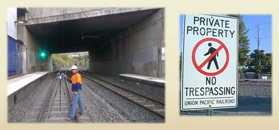 railroad property without permission is trespassing!