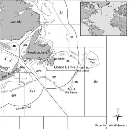 1. Introduction The Northwest Atlantic Fisheries Organization (NAFO) manages most of the fish stocks (except sedentary species, salmon, and tunas/swordfish) of the Northwest Atlantic that straddle or