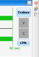 Open the CPR evaluator by clicking on the shortcut icon located on the upper right side of the application. VENTILATION DATA Rate: ventilation rate in real time.