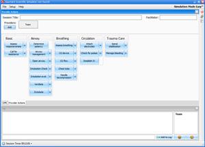The provider actions screen allows the facilitator to keep track of every event during a session.