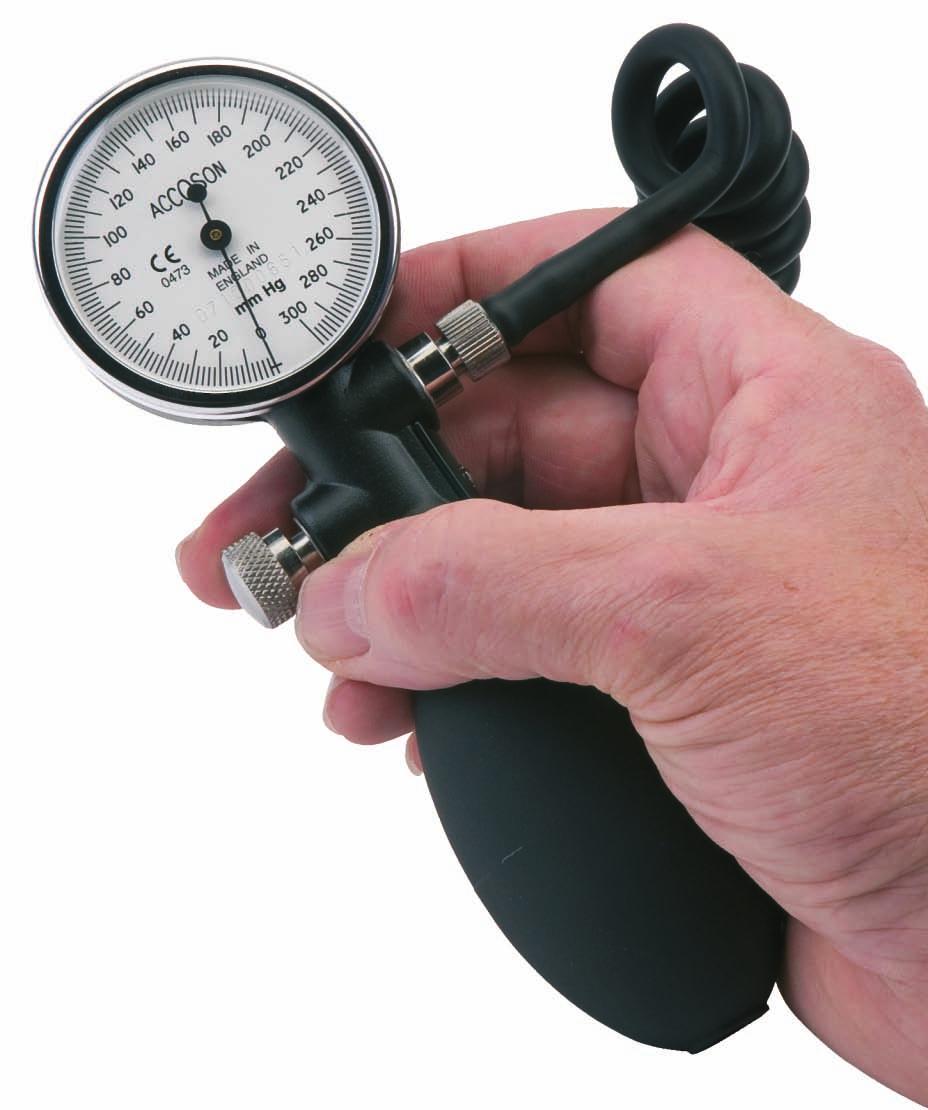 Portable hand model Aneroid Sphygmomanometers Duplex Aneroid model Code: 0322 Made in UK and guaranteed accurate to ISO 81060-1 One-handed use, with thumb and fingertip control