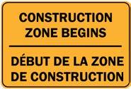 Minimum ize: 120 cm x 90 cm (#4316) Colour / heeting: Black on Orange, High Intensity Construction Zone Ends Description: The Construction Zone Ends sign indicates that road users have reached the