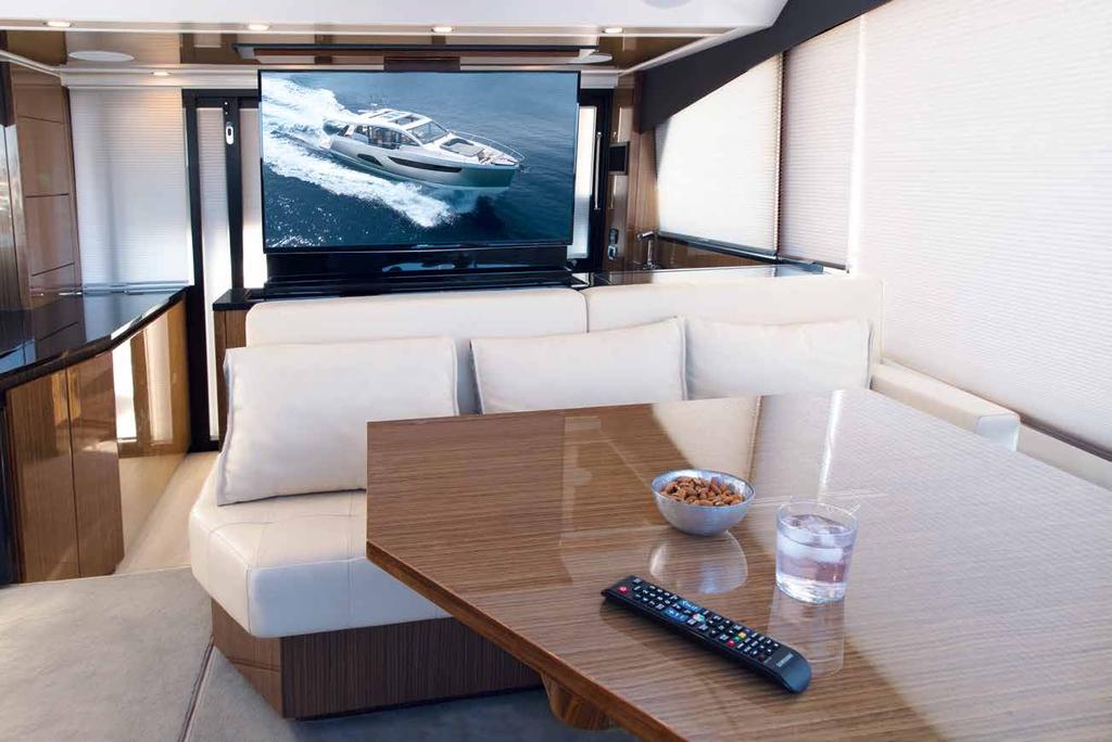 Revel in luxurious living at all times in your yacht s elegant saloon.
