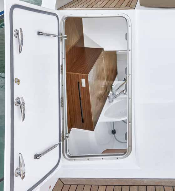 There is a third double cabin to the portside, also pleasing your guests with high