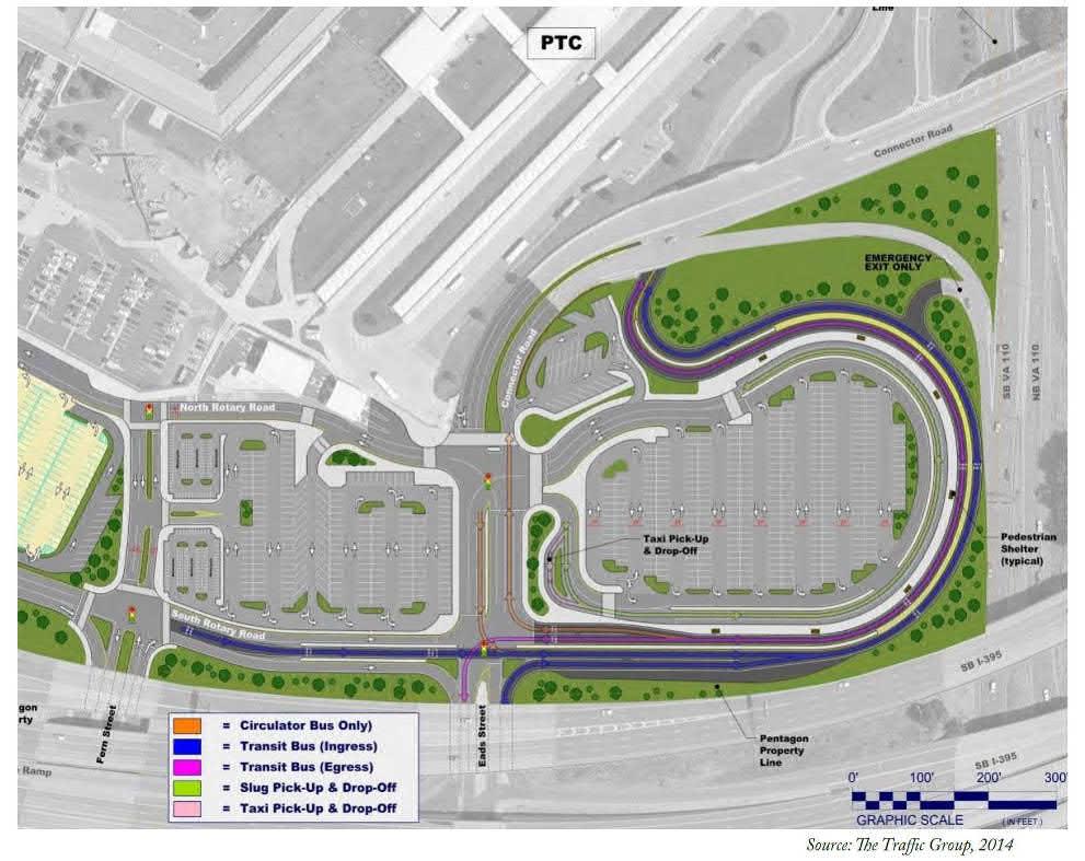 Figure 2-9: Pentagon Master Plan South Parking Lot Improvements The exact timing of the implementation of the proposed South Parking Lot Improvements is not known at this time and is dependent on