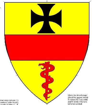 Juan de Rojo - New Device Or, a fess gules between, a cross formy sable and a rod of Aesculapius gules Device Submissions History: July 2016 Atlantian Return of "Or, between a fess gules, a cross