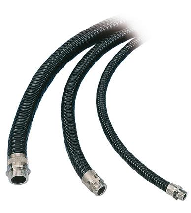 25mm Black GSF25/30* 30 metre coil 25mm Black GSF32/10* 10 metre coil 32mm Black GSF32/20* 20 metre coil 32mm Black Galvanised Steel Flexible without PVC Covering GSF CONDUIT WITH GLANDS FITTED