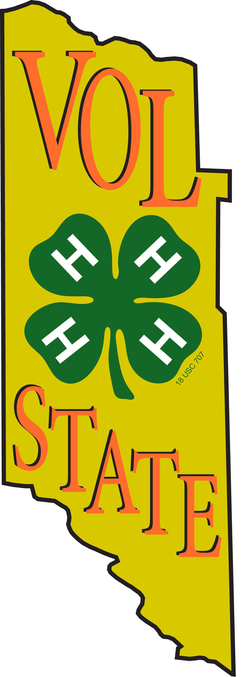 Vol State Nominations Due All counties have the opportunity to nominate outstanding 4-H members to receive Tennessee s highest level of recognition, the Vol State Award.