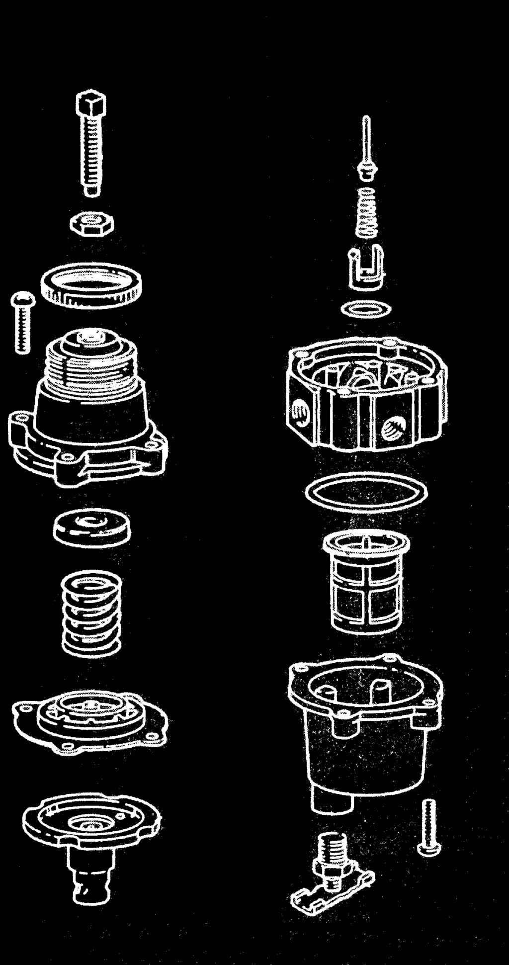 *Complete diaphragm 9 Housing, journal bearing 10 * Plug 11 * Conical spring 12 Spring fastener 13 * O-ring 14 Connection block