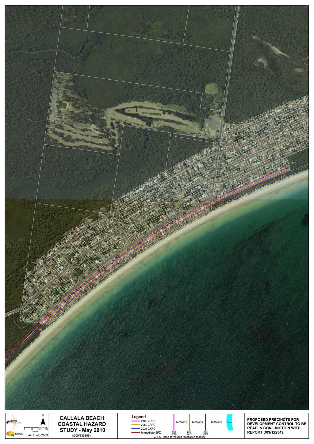Figure 3: Coastal hazard zones for Callala