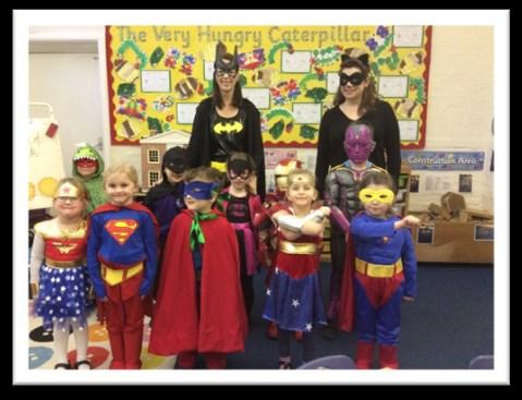We have made shields, masks, cuffs and even designed and named our own superheroes.
