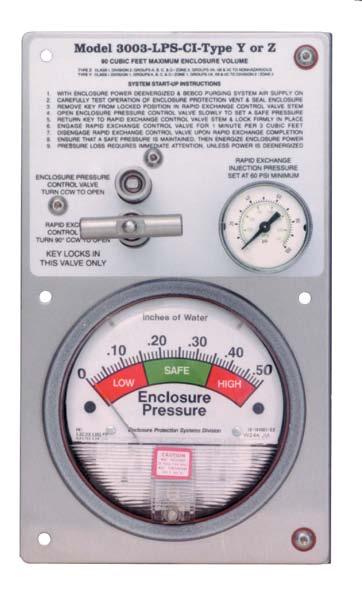 Operating Sequence WARNING! Do not exceed a safe pressure with the enclosure pressure control regulator.