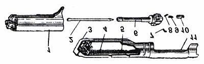 1.3. Rifle components 1.3.1. The set of the sniper rifle includes (Fig. 1): sight PSO-1-1 pc.; knife bayonet - 1 pc.; carrier for a sight and magazines (Fig. 3) - 1 pc.; bag for SPTA (Fig. 4) - 1 pc.