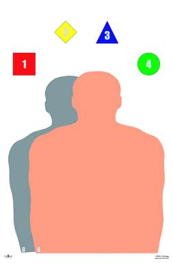 STAGE 13 "ME & MY SHADOW" 1) Range - 200M 2) Position - prone 3) Rounds - 10 4) Exposure - 10 @ 3 seconds each 5) Target - Sil/Hostage 22" x 35" 6) Procedure - Relay 1 with assistance from there